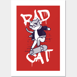 Skater cat Posters and Art